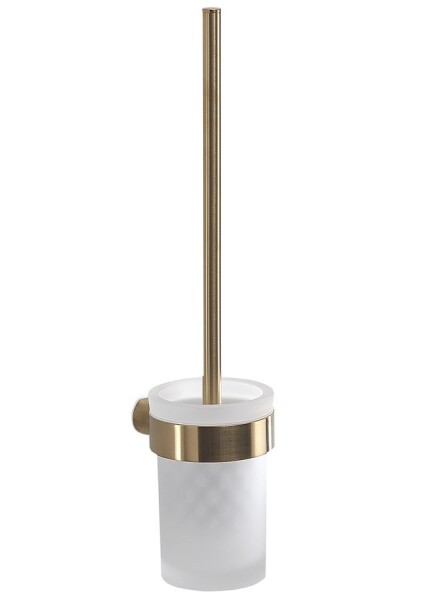 Gedy - PIRENEI WC štětka závěsná, mléčné sklo, zlato mat PI330388