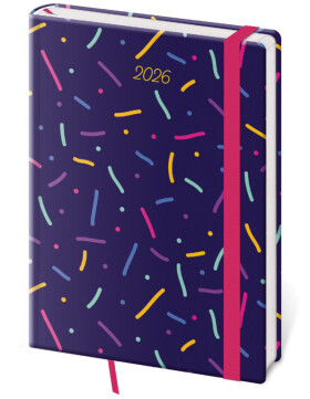 Týdenní diář 2026 Helma A5 - Vario Sprinkles s gumičkou