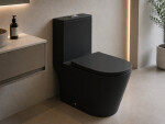 CERANO - WC kombi Marmo, Double Vortex - vírové splachování + Slim/SoftClose sedátko - spodní/zadní odpad - černá matná - 70x36 CER-680361