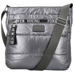 Stylová dámská textilní crossbody kabelka Zayana, šedá