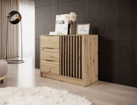 FRONTI Komoda NELLY 2D dub artisan + černá