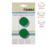 Dahle magnet přídržný, Ø 38 mm, 25 N, 2 ks, zelený