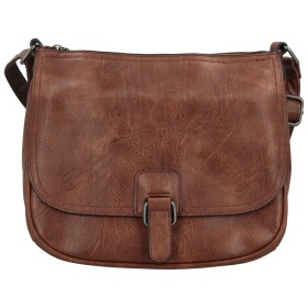 Trendy dámská koženková crossbody kabelka Gertha, tmavě hnědá