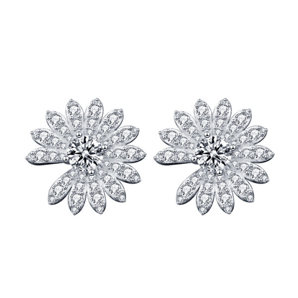 Royal Fashion stříbrné náušnice HA-XEA002-SILVER-MOISSANITE