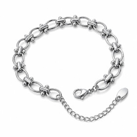 Trendy náramek Flavia - chirurgická ocel, Stříbrná 16 cm + 5 cm (prodloužení)