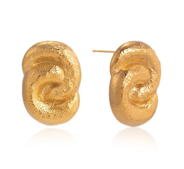 ELENYS Golden Twist – pozlacené náušnice 18K žluté zlato
