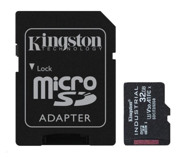 Kingston MicroSDHC karta 32GB Industrial C10 A1 pSLC Card + SD Adapter EDF_443634