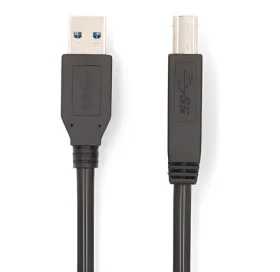 Nedis USB kabel USB-A-USB-B černá 2m / Kabel USB / USB-A - USB-B / 5 Gbps / Poniklované (CCGB61100BK20)