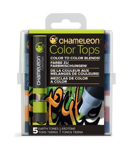 CHAMELEON, CT4503, Color tops, tonovací nástavce pro popisovače, 5 ks, Earth tones