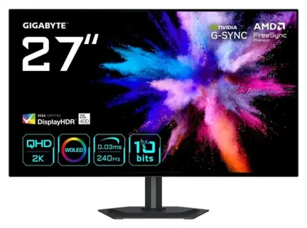 27" GIGABYTE GO27Q24G černá / Monitor / OLED / 2560x1440 / 240Hz / 0,03ms / 2x HDMI + DP + USB-C / VESA (GO27Q24G)