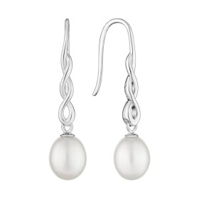Perlový náušnice Helene - pravé perly, stříbro 925/1000, Stříbrná Bílá