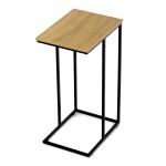 Odkládací stůl, MDF deska, dekor divoký dub, černý kov