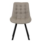 Židle jídelní, béžová látka v dekoru broušené kůže, černý kov