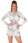 Sexy long-sleeved mini dress with print barva velikost Einheitsgroesse