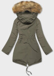 Khaki-černá oboustranná dámská zimní bunda (2M-21508) odstíny černé XXL (44)