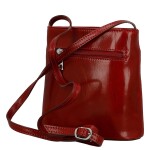 Luxusní dámská kožená crossbody kabelka Nica, červená