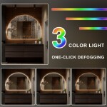 Erga Kori, půlkruhové LED zrcadlo 80x160cm, 3220 lm, 3 barvy světla, ERG-V01-KORI-8016-CL