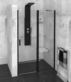 POLYSAN - ZOOM LINE BLACK sprchové dveře 1400, čiré sklo ZL1314B