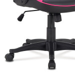 Herní křeslo, potah kombinace černé a růžové ekokůže, houpací mechanismus