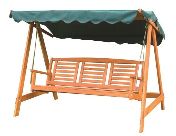 ROJAPLAST Zahradní DŘEVĚNÁ Houpačka EDEN tmavě zelená