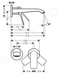 HANSGROHE - Vivenis Umyvadlová baterie pod omítku, 2-otvorová instalace, EcoSmart, chrom 75050000