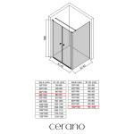 CERANO - Sprchový kout Antelo L - L/P - 6 mm - chrom, transparentní sklo - 88x100 - otočný CER-666865