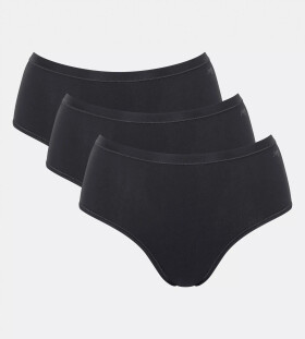 Dámské kalhotky GO Daily Cotton Midi 3P - BLACK - černé 0004 - SLOGGI BLACK XL