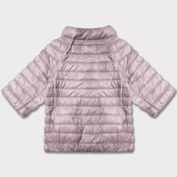 Špinavě růžová/květovaná oboustranná dámská plus size bunda se 3/4 rukávy Minority (M23-7010-57) odstíny růžové 56
