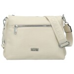 Stylová dámská koženková crossbody kabelka Verrona new, krémová