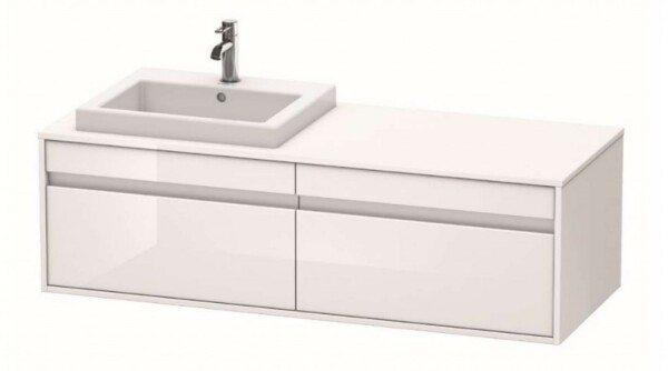DURAVIT - Ketho Umyvadlová skříňka 43x140x55 cm, levá, 2 zásuvky, lesklá bílá KT6797L2222