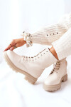 Kotníkové Ploché Workery Boty Béžové Rozelle 41