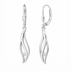 Stříbrné visací náušnice se zirkony Stéphanie - stříbro 925/1000, Stříbrná