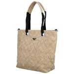 Trendy dámská koženková kabelka na rameno Priscila, béžová