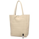 Luxusní dámská kožená kabelka Jane, krémová