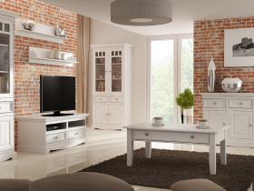 Bílý nábytek Obývací stěna Belluno Elegante bílá, masiv, borovice