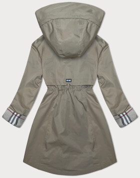 Bunda parka ve světlé khaki barvě s ozdobnou podšívkou BH Forever (3) (BH-2401BIG) odstíny zelené 46