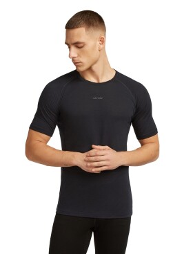 Pánské merino tričko s krátkým rukávem ICEBREAKER Mens 125 ZoneKnit SS Crewe, Black velikost: L