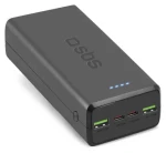 SBS PowerBank 30 000 mAh černá / Powerbanka / Power Delivery 20 W / 2x USB-C / 2x USB-A