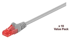 MicroConnect CAT6 U/UTP 1m šedá / Patch kabel / RJ-45 / 10 ks (V-UTP601VP)