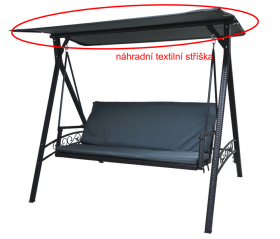 Rojaplast stříška k houpačce RATTAN, 205x117cm - tmavě šedá