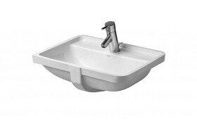 DURAVIT - Starck 3 Umyvadlo vestavné 49x37 cm, s přepadem, s otvorem pro baterii, WonderGliss, bílá 03024900001