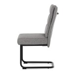 Židle jídelní, taštičkové pružiny v sedáku, madlo na opěráku, světle šedá látka, černý kov