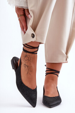 Ženy Tkanicí Baleríny Ozdobené Pytlíky Černé Jange 37