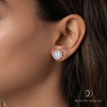 Royal Fashion stříbrné peckové náušnice GU-DR23079E-SILVER-MOONSTONE-TOPAZ