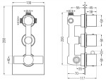 MEXEN - Cube termostatická baterie sprcha/vana 3-output růžové zlato 77503-60