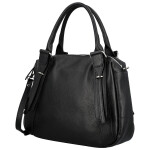 Módní dámská kožená kabelka do ruky Hannah, černá