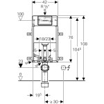 GEBERIT KOMBIFIXBasic vč. bílého tlačítka DELTA 21 + WC REA Carlo Flat Mini Rimless + SEDÁTKO 110.100.00.1 21BI CF1