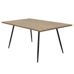 Stůl zahradní 160x95x74, kov s umělým ratanem, deska polywood