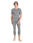 Pánské merino triko krátký rukáv ICEBREAKER Mens 200 Oasis SS Crewe, Gritstone Heather velikost: XS