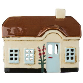 Ib Laursen Keramický svícen Ebeltoft Light Blue door, modrá barva, zelená barva, keramika